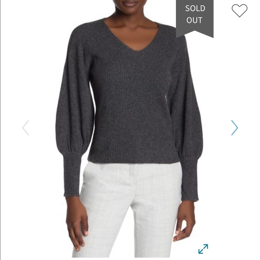 Knyt & Lynk Cashmere Billow Sleeve Top
